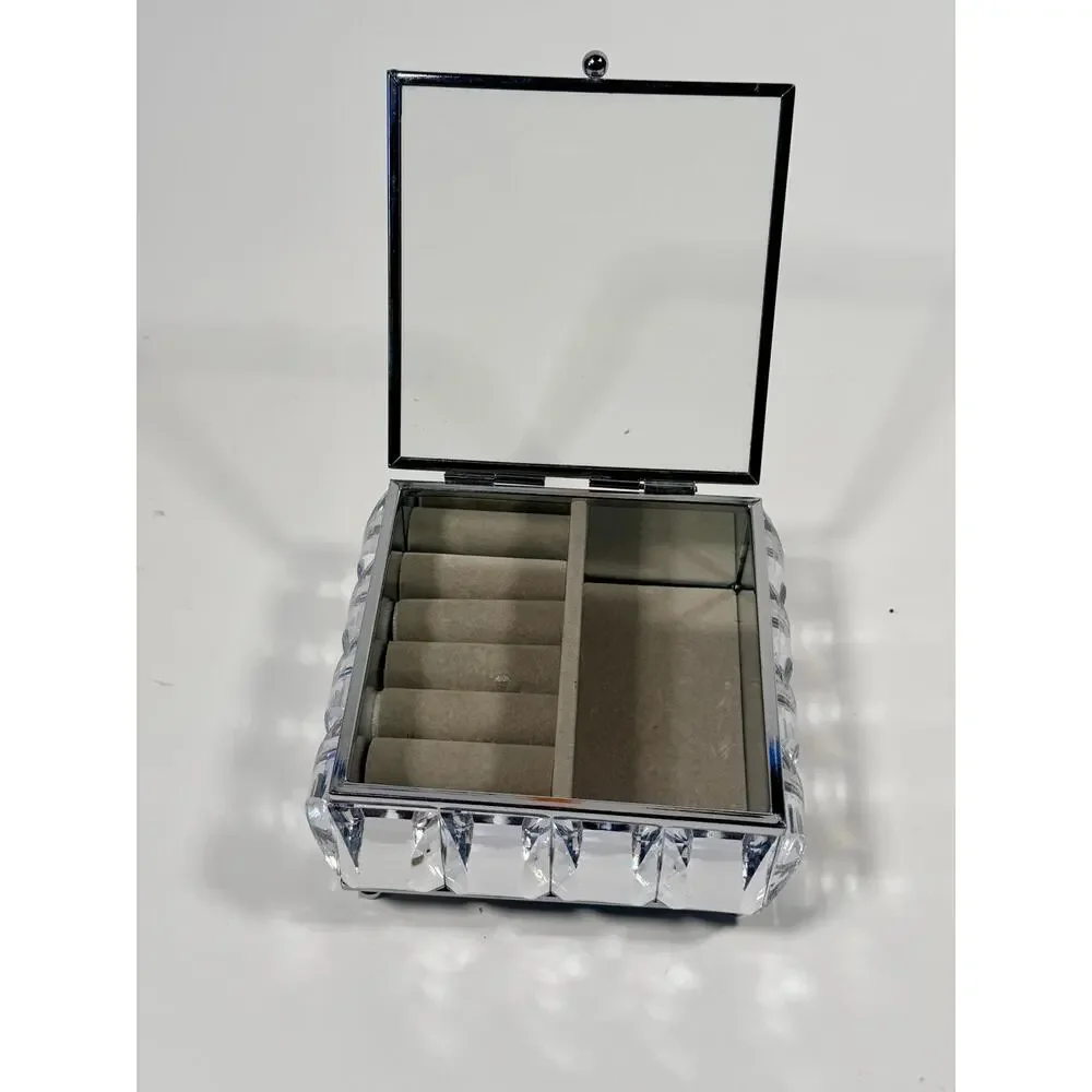 Crystal / Mirrored Jewelry Box — Ring Holder + Storage